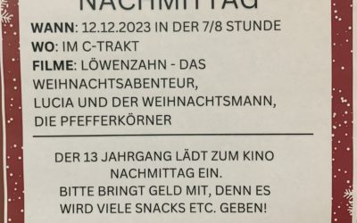 Kino Nachmittag an der FCSO