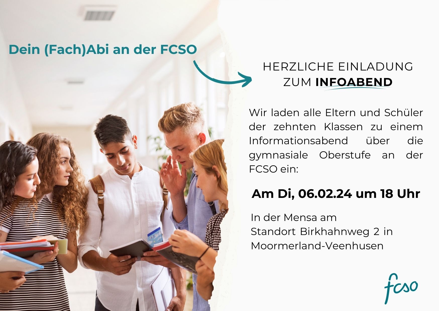 Einladung Infoabend gymnasiale Oberstufe FCSO